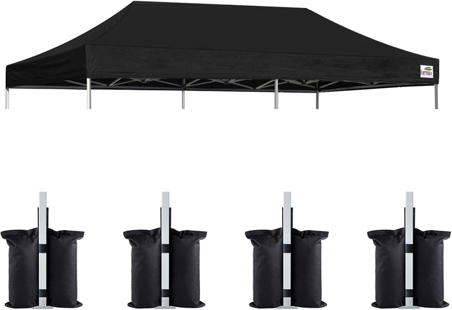 Eurmax USA Heavy-Duty Dog Tie Out Stake - Easy Installation Yard Leash Anchor for Outside, Portable Camping Ground Anchor for Large Dogs, Trampoline - 1-Pack (Black)