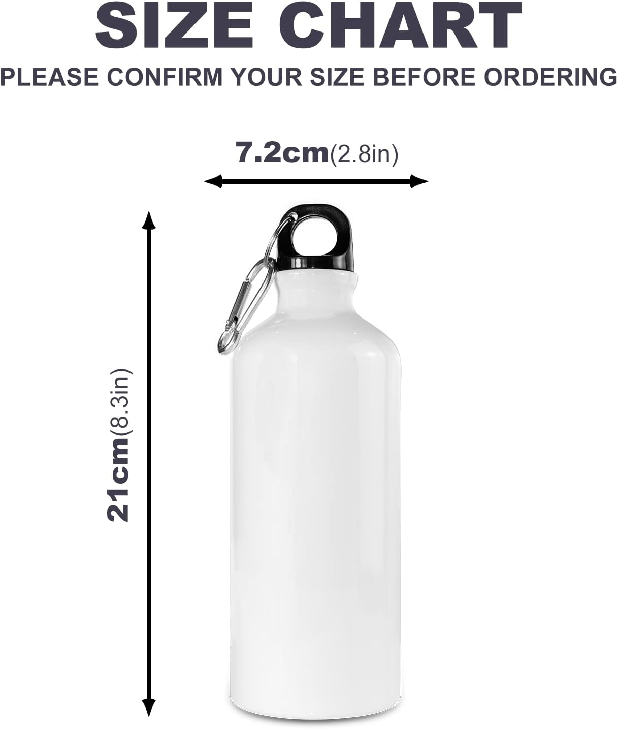 SUMEX 12 Pack 20Oz Sublimation Blank Aluminum Sports Bottle Heat Press Water Bottle with Carabiner and Twist Cap image number 1
