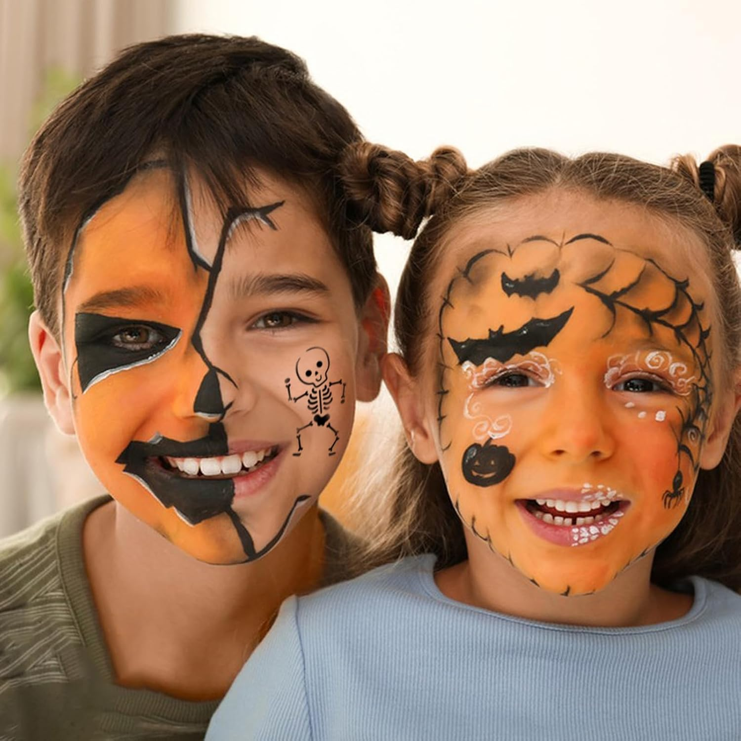 50Pcs Face Paint Stencils, Body Facial Painting Templates, Diverse Designs for Makeup, Halloween, Party Art Painting image number 1