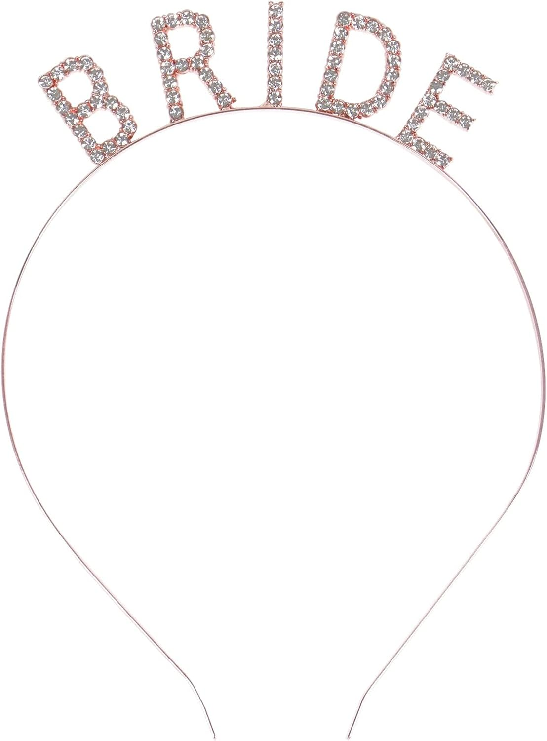 Rhinestone Bride Headband Elegant Crown Bachelorette Party Headbands (Rose Gold)) image number 1