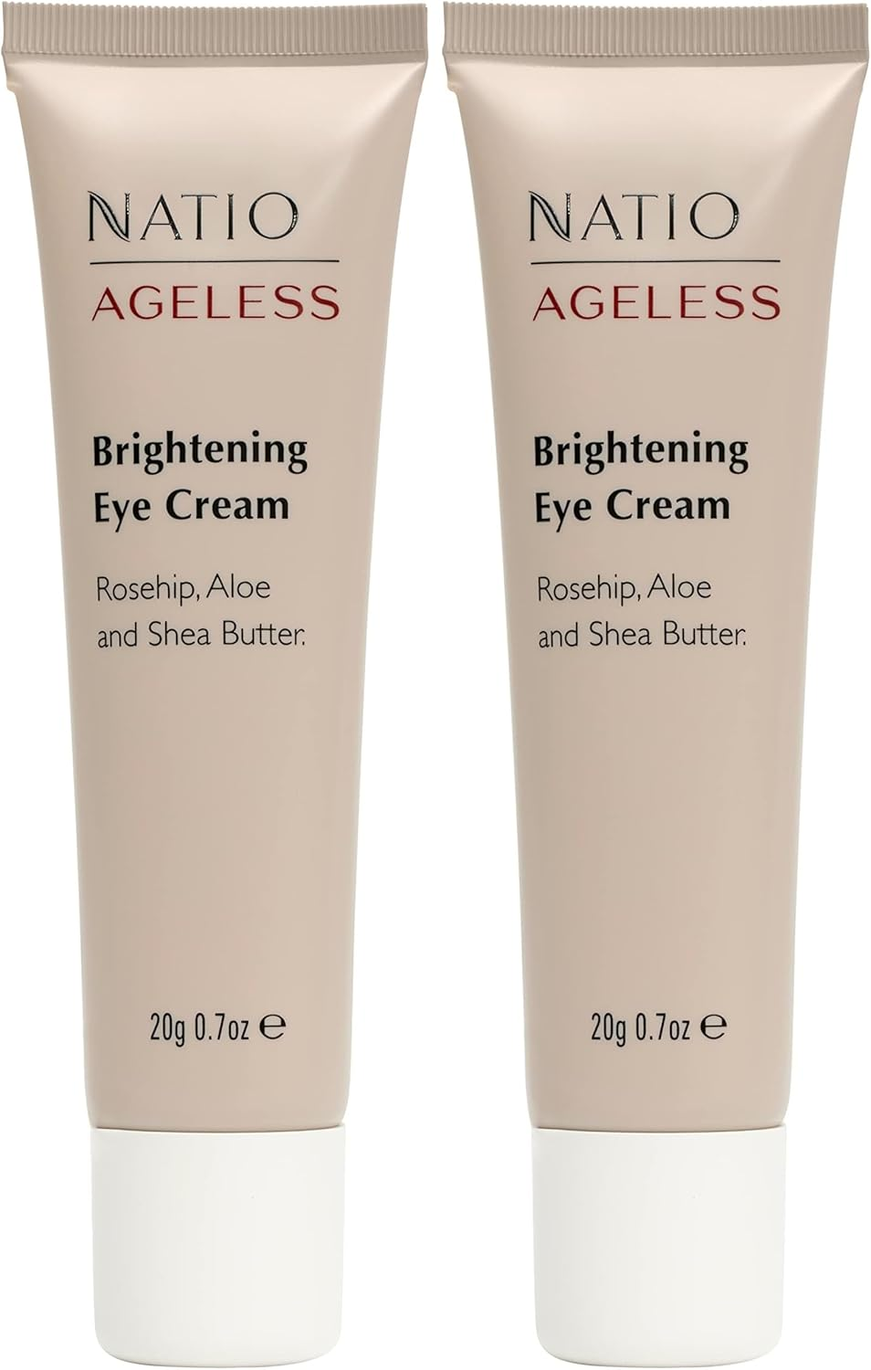 Natio Australia Ageless Brightening Eye Cream 20G - Plumping Eye Cream for Ageing Skin, Suitable for All Skin Types - Rosehip Oil, Aloe Vera and Shea Butter - Made in Australia (Pack of 2) image number 2