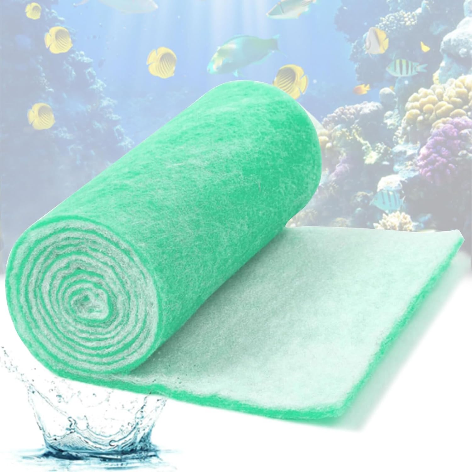 Dual Density Aquarium Filter Sponge Pad &ndash; High Porosity Biological Filter Media for Fish Tank, Canister & Pond Filters &ndash; Reusable & Durable Filter Floss​ image number 2