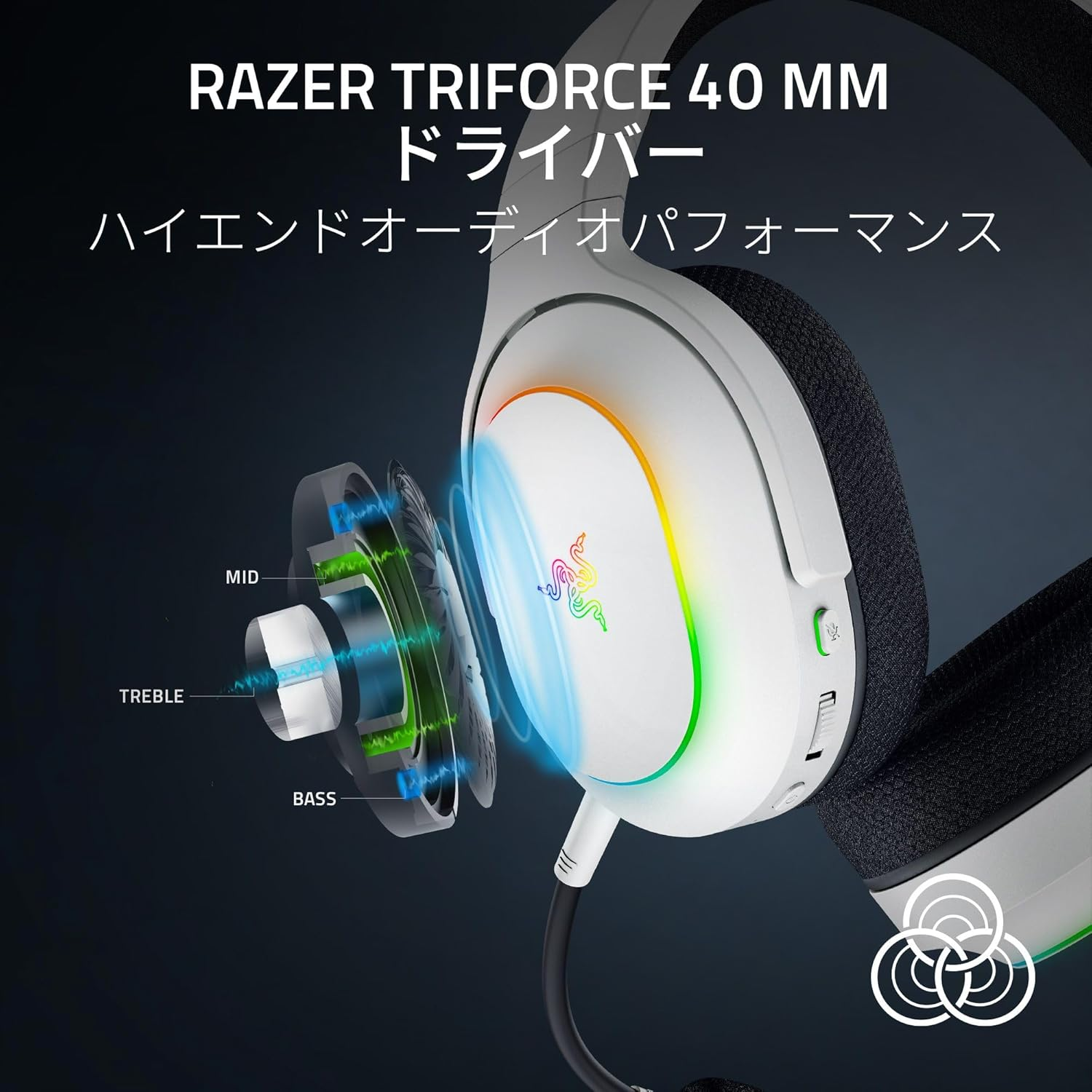 Razer Barracuda X Chroma (White Edition) Wireless Gaming Headset, Triforce 40Mm Driver, Removable, Hyperclear Cardioid Microphone, 70 Hour Operation, 2.4 Ghz/Bluetooth Fast, RGB Compatible, PC / PS5 image number 5