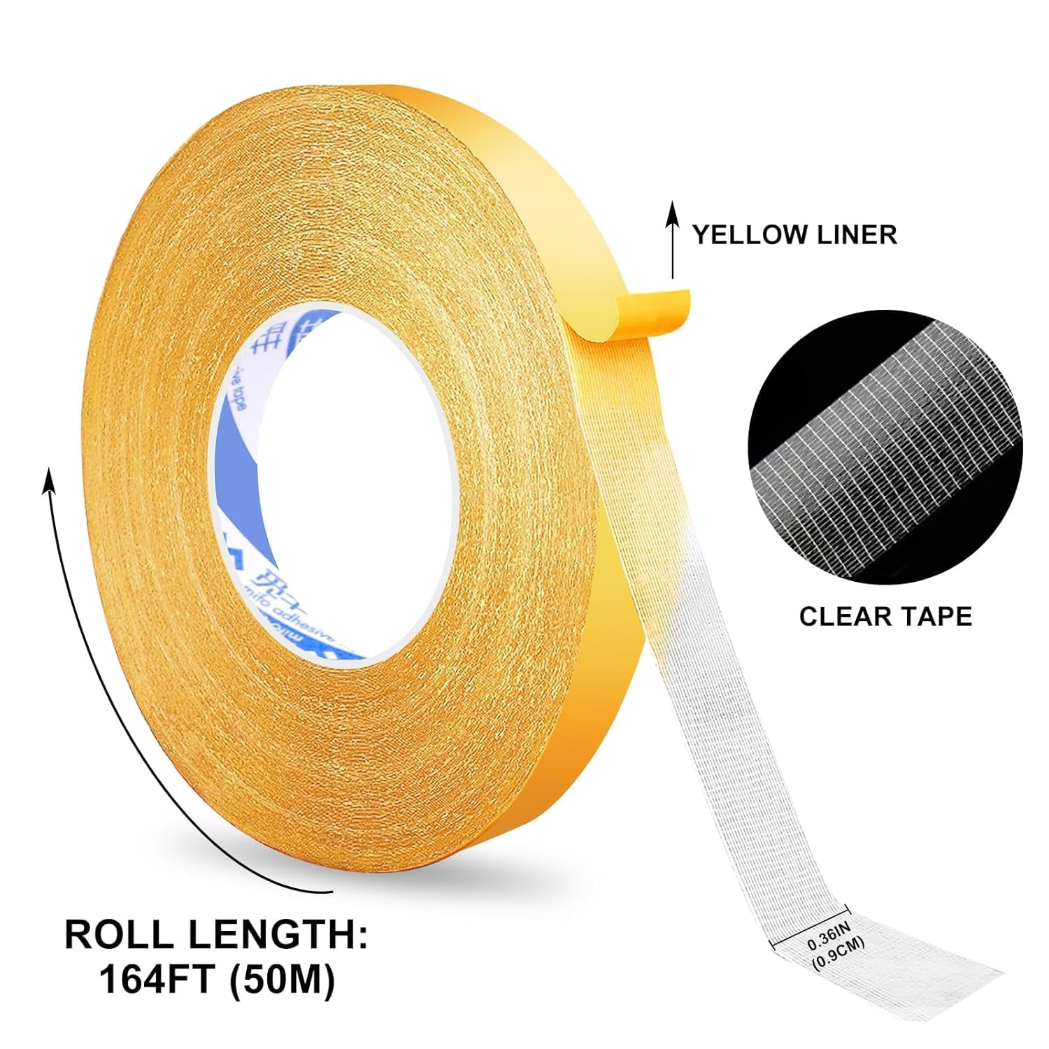 Super Thin Double Sided Adhesive Tape,Ransparent Sticky Tape for Making DIY Crafts, Paste Photo, Scrapbook, Gift Wrap, Rug Fixed, Woodworker, Fashion Clothing，2.5Cm X 50 M (1 Inch X 164 Feet) image number 6
