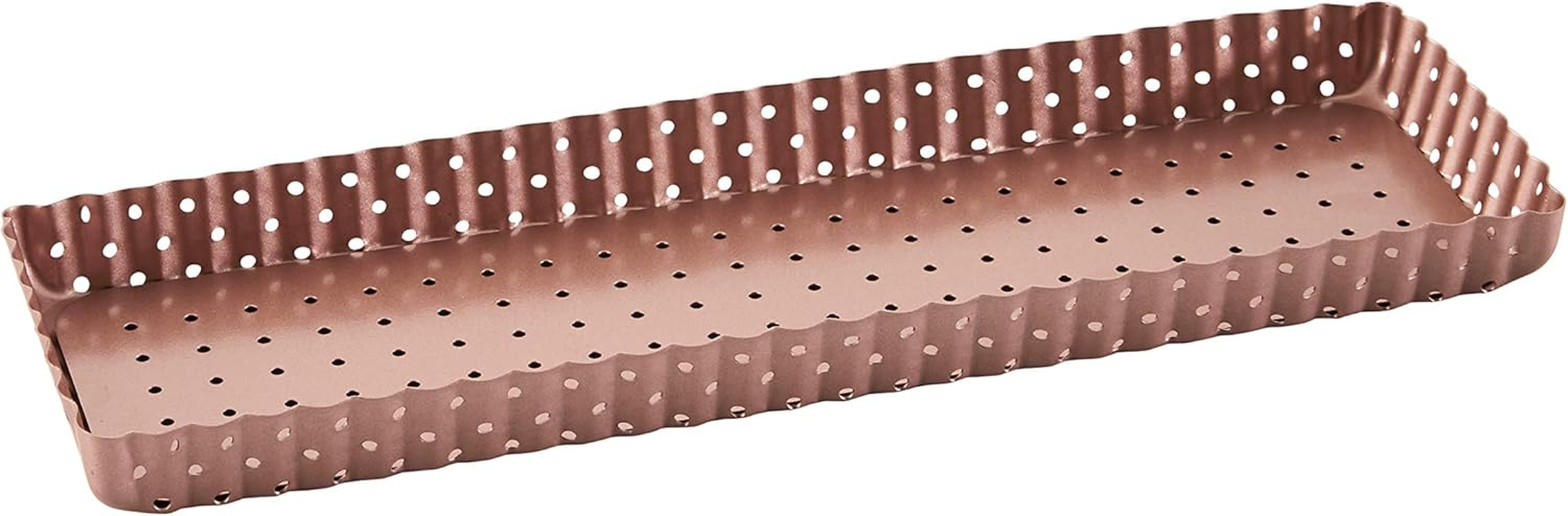 Wiltshire Perforated Rectangle Tart Pan, 26.5 X 11 Cm Diameter, Rose Gold