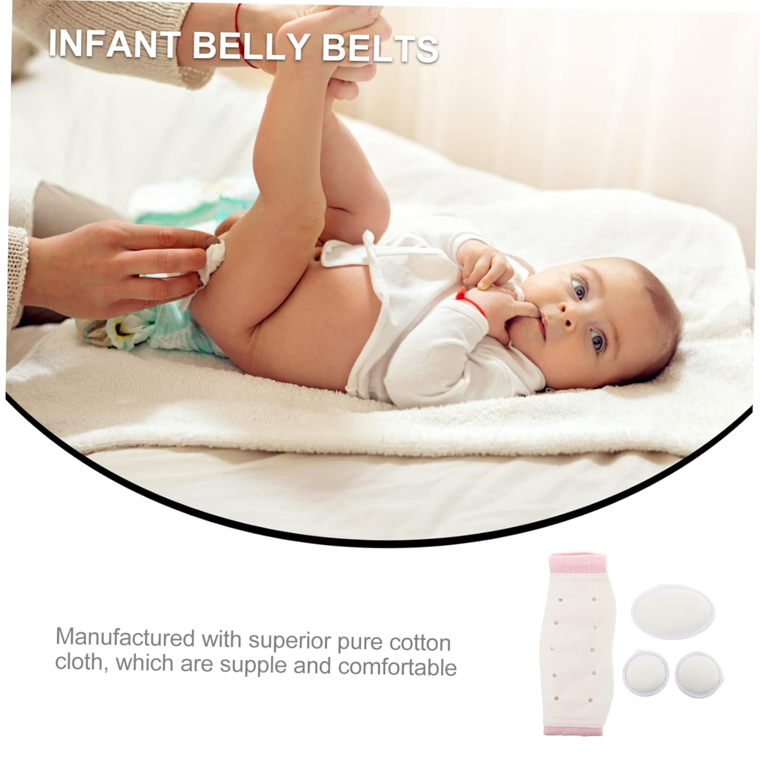 1 Set Belly Band Breathable Umbilical Support Belt for Comfort Navel Protection and Abdomen Warmth Soft Skin Friendly Material - Pink image number 4