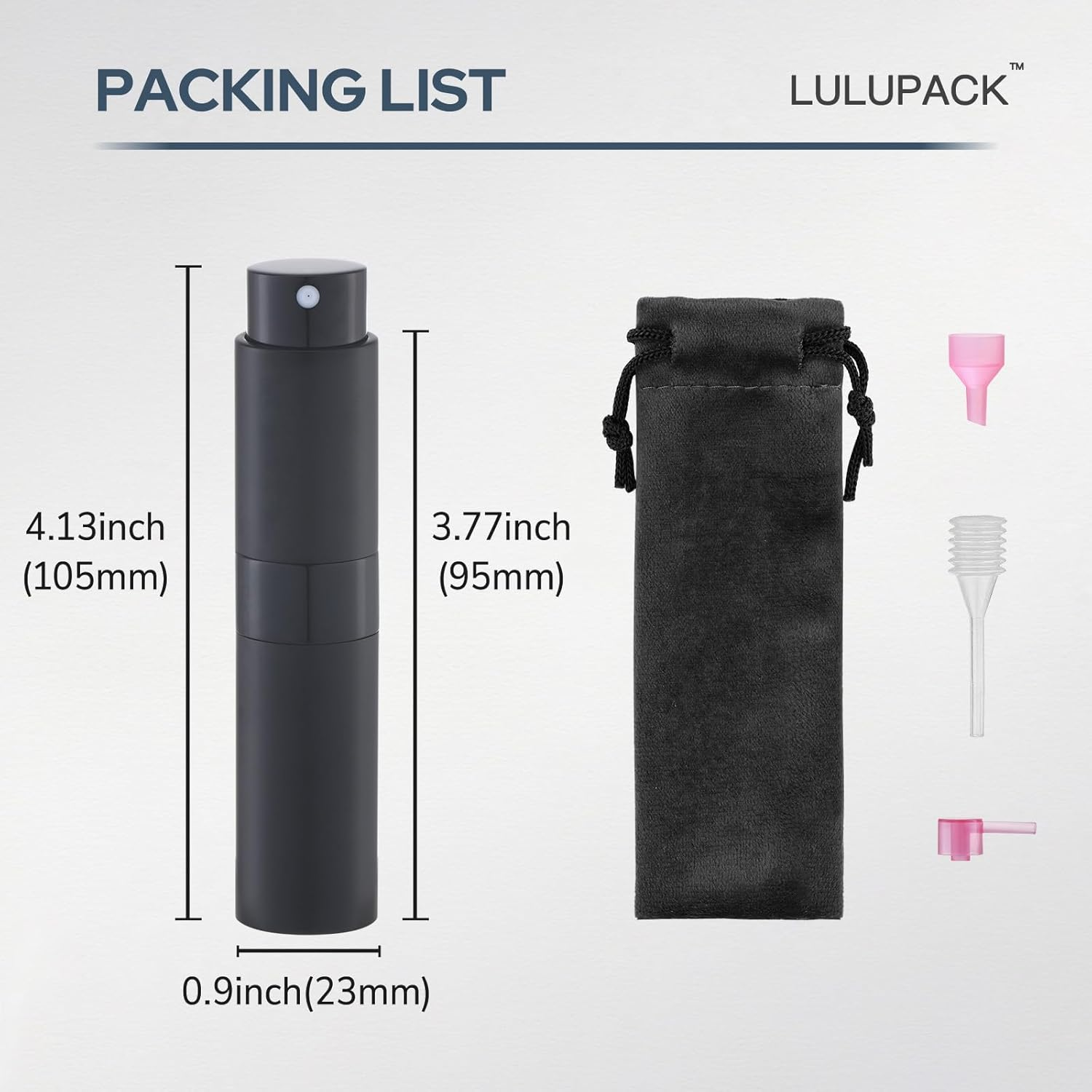 Lulupack 8 Ml Atomiser, Portable Refillable Perfume Atomiser, Cologne Travel Spray Bottle (Pack of 6, Black) image number 4