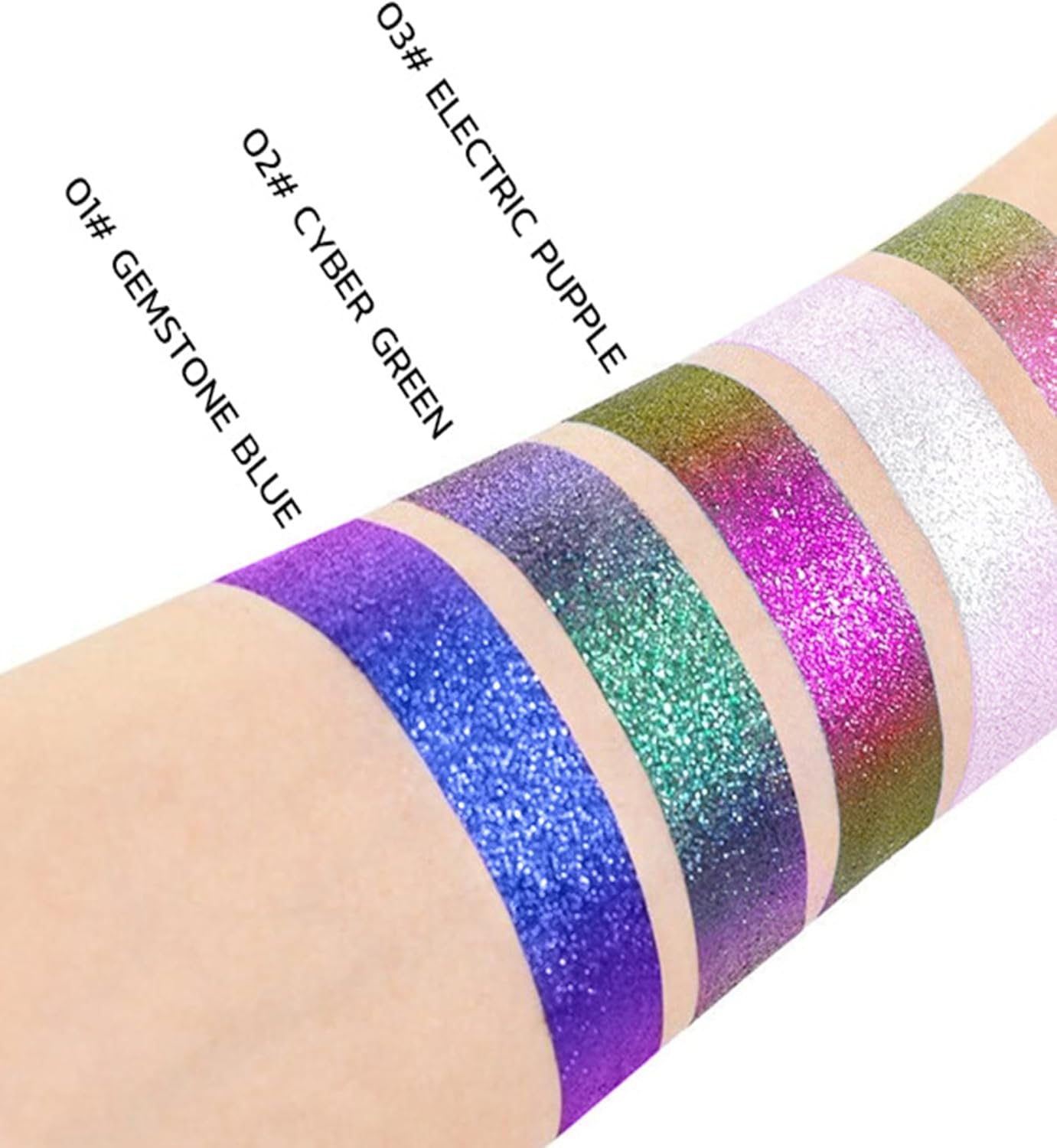 Erinde Chameleon Liquid Eyeliner Pen, Liquid Glitter Eye Makeup, Highly Pigmented, Metallic Intense Multicolor Shifting Waterproof Eyeliner, Ultra-Fine Tip, Longwearing, Smudge-Proof #02 - 01Blue image number 6