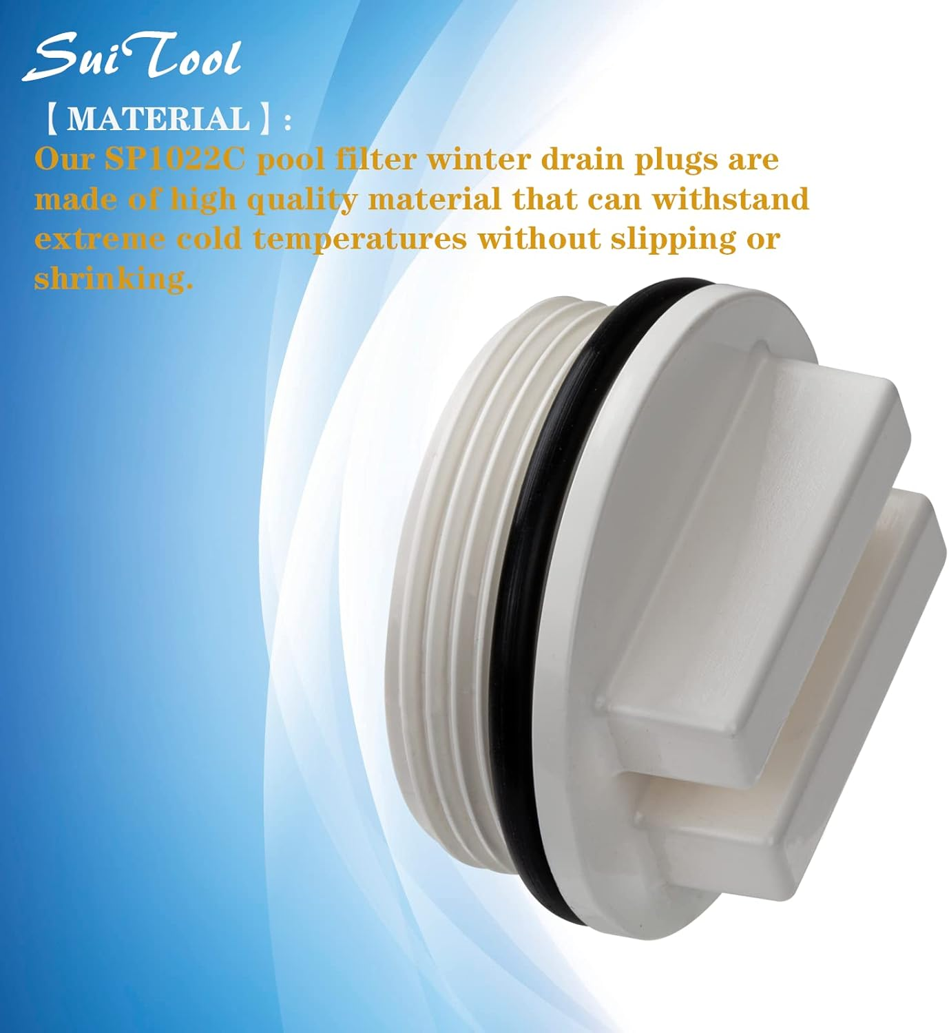 1-1/2" Threaded Pool Filter Drain Plug Cap Winterizing Plug, SP1022C with O-Ring Replacement for Pentair, Hayward, Sta-Rite Pool Filter Darin Plug (2 Pack) image number 3