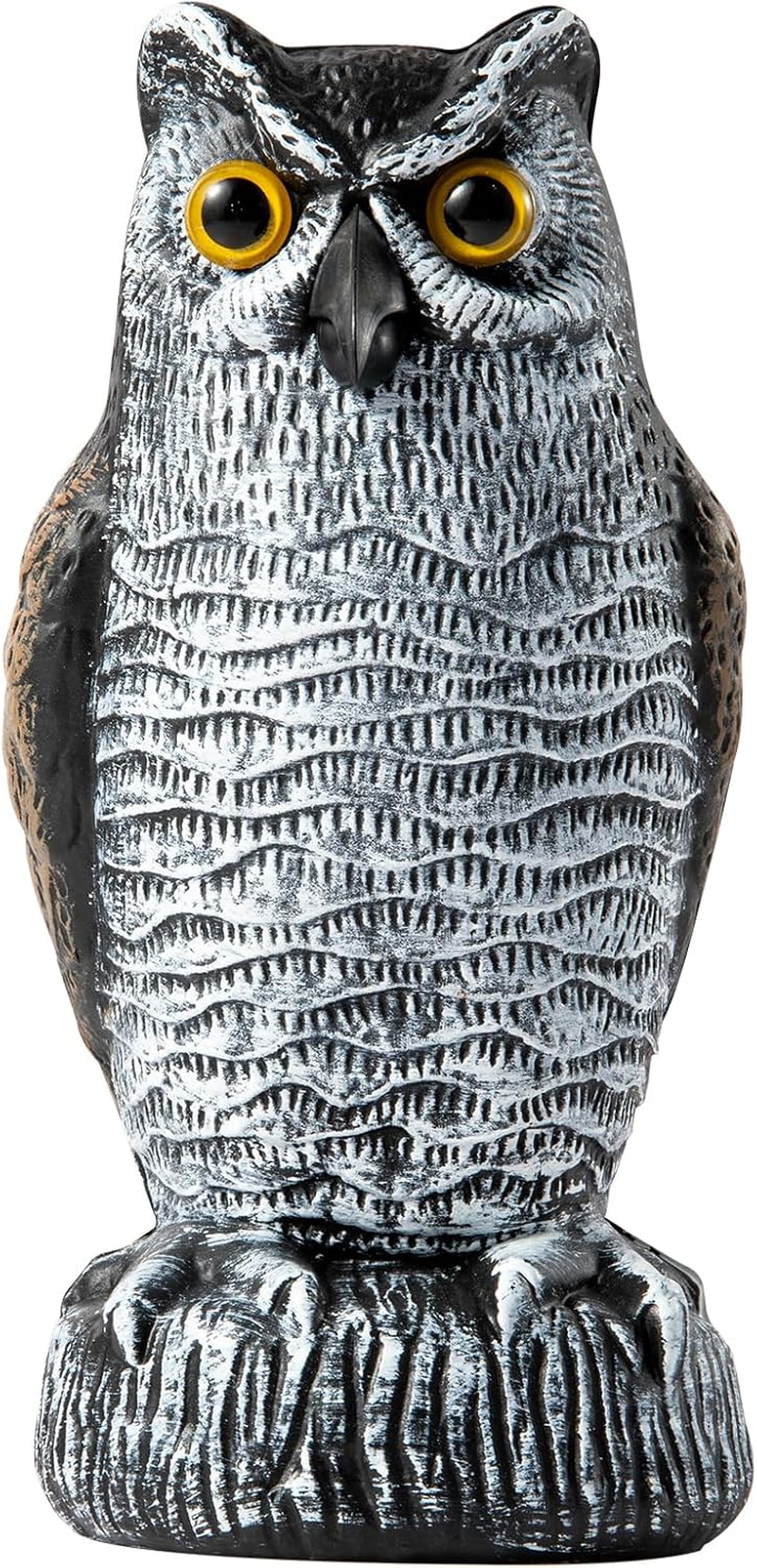 OFFO Bird Scare Devices Plastic Owl Scarecrow for Outdoor Garden, Yard, Pool Decoration, 8.3 Inch Height, Brown and White