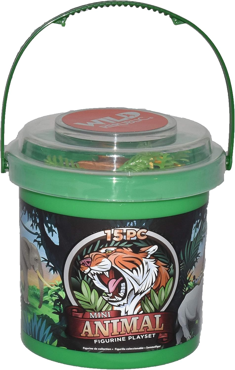 Wild Republic Animal Mini Bucket, Toy Figurines, Kids Gifts, Zoo Party Supplies, Zoo Animals, 15 Piece Playset image number 1