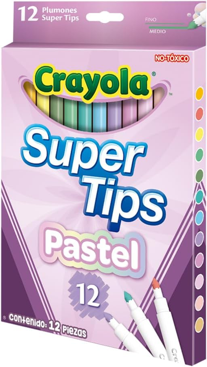 Crayola Bright Supertips Pastel Edition, Pack of 12