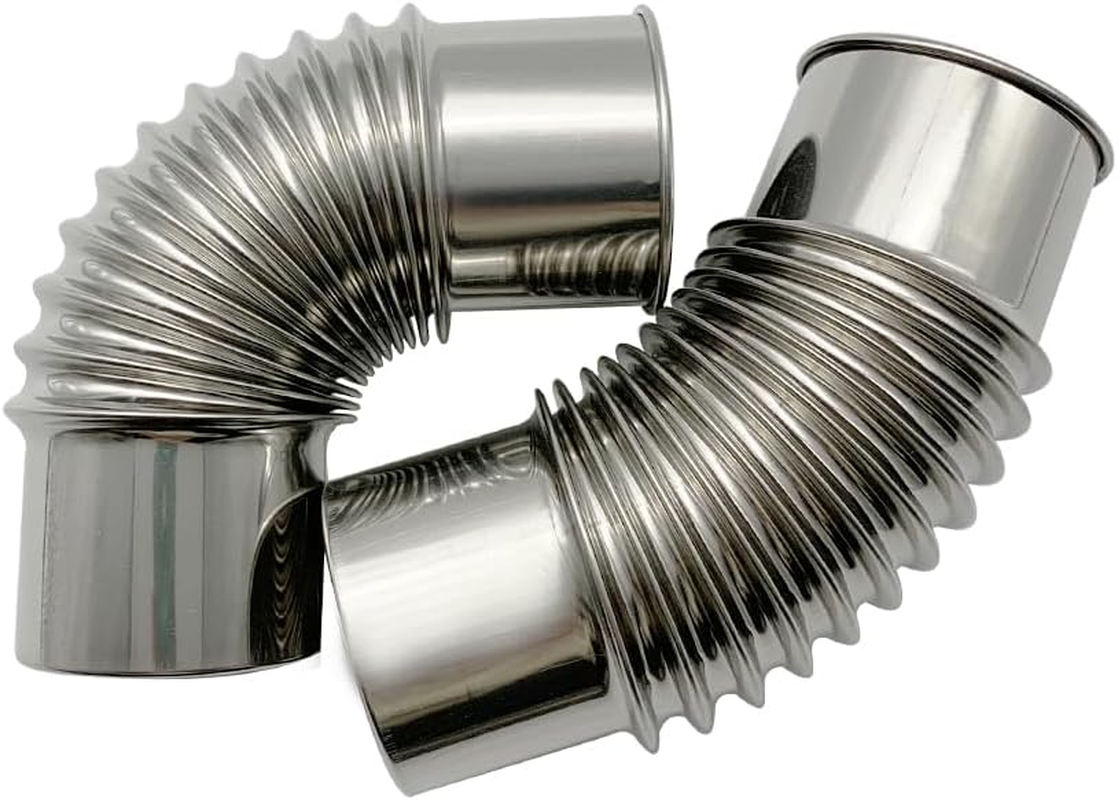 Elbow Chimney Diameter 6Cm 90 + 45 Degree 2 Stainless Steel Camper Wood Stove Chimney Elbow Pipe image number 1