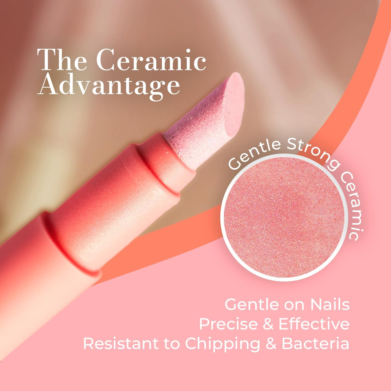 VICTORY NAIL Ceramic Cuticle On/Off Oil Pusher Cuticle Pusher (4 Colors) (Rose) image number 3