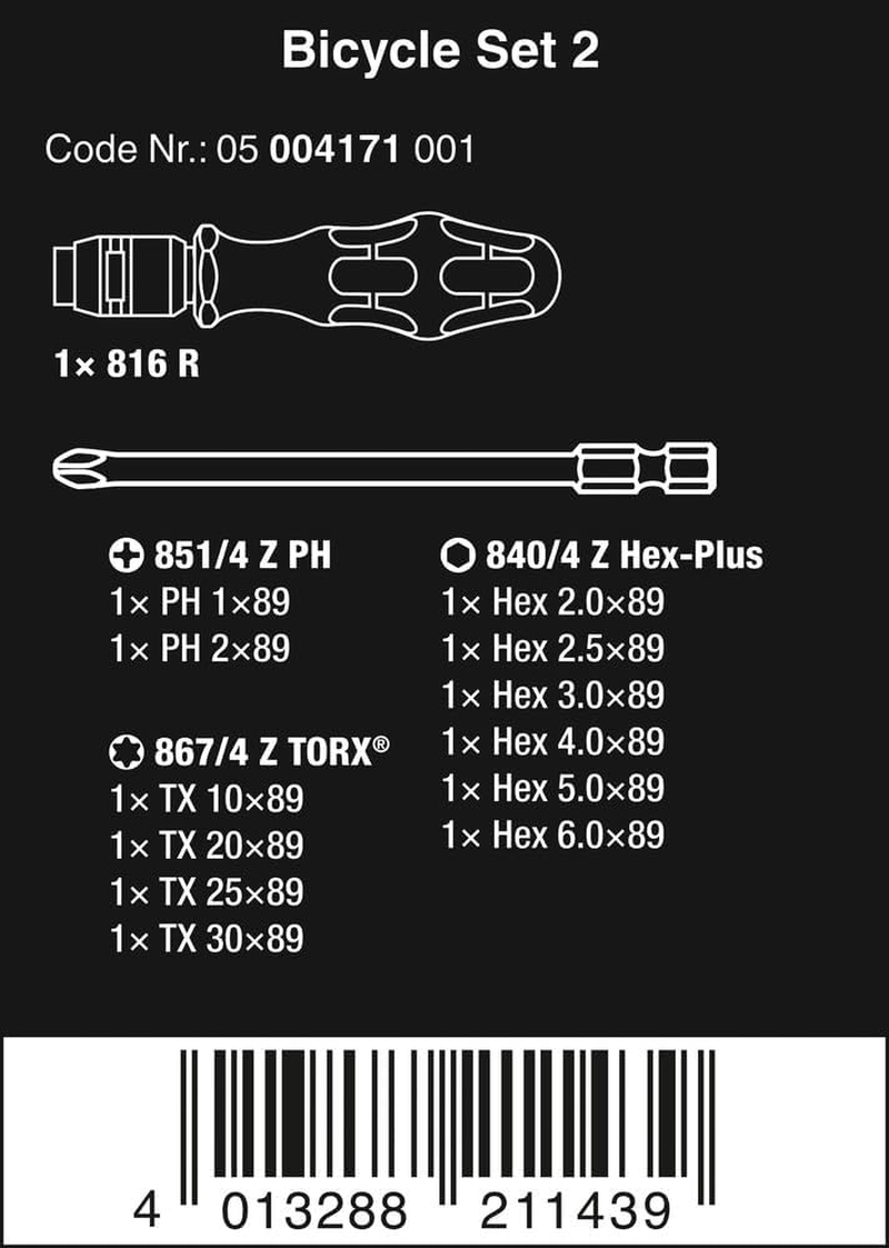 Wera Bicycle Set 2 Screwdriving Tool 13-Pieces image number 1