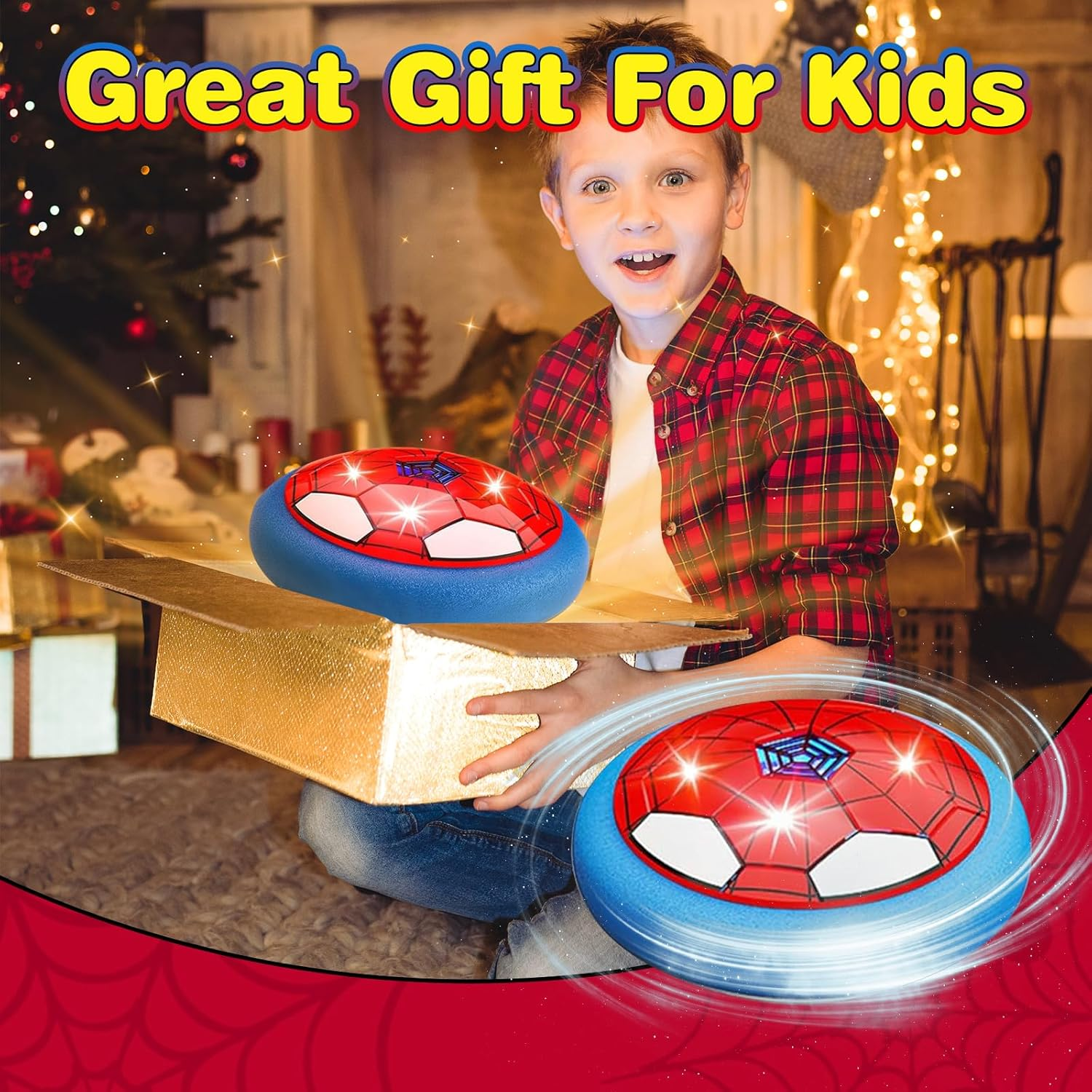 Acehq Hover Soccer Ball Air Floating Soccer Toy for Boys 4-8 Rechargeable LED Lights Soccer Toys Indoor Sport Games with Safe Foam Bumper Cool Birthday Gifts image number 3