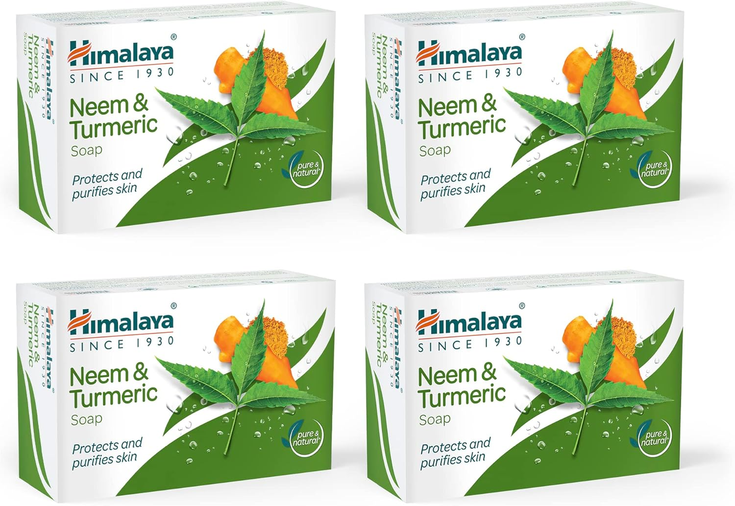 Himalaya Neem and Turmeric Soap, 125G (Buy 3 Get 1 Free)