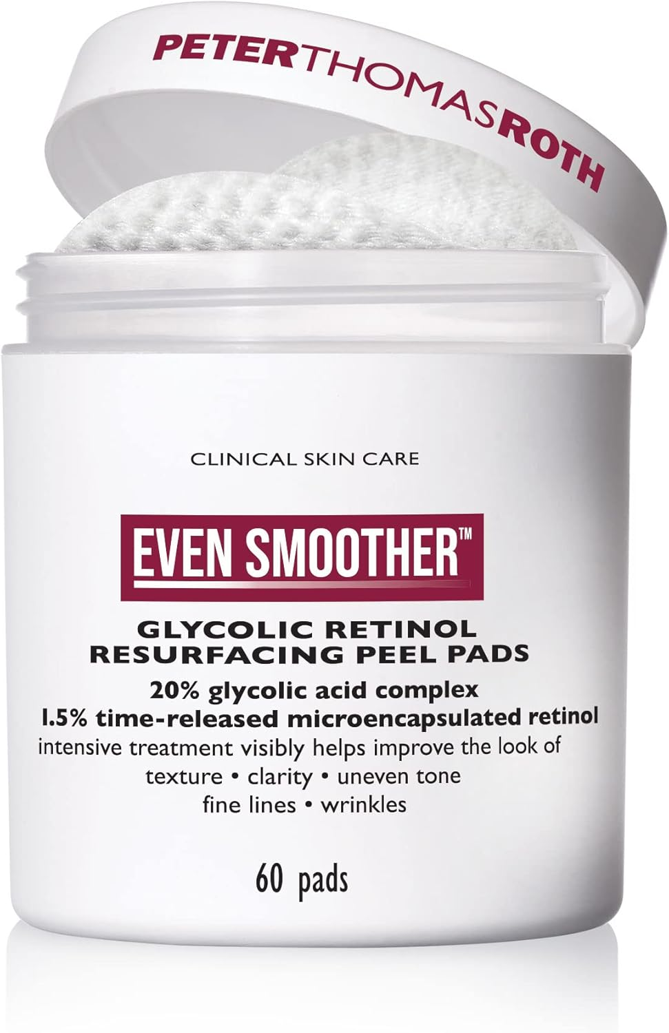 Peter Thomas Roth | Even Smoother Glycolic Retinol Resurfacing Peel Pads | Glycolic Acid Facial Peel with Retinol for Uneven Texture and Tone, 60 Ct. image number 5