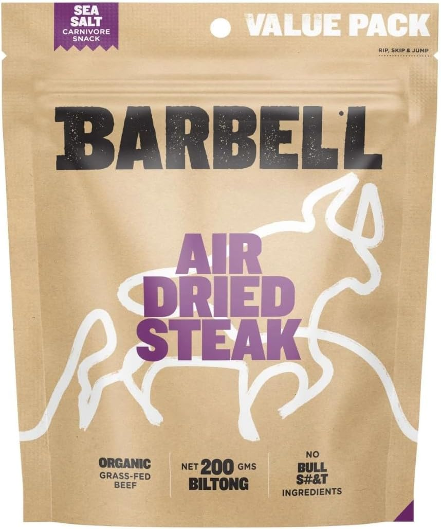 Barbell Biltong Air Dried Steak, Mixed Box, 6X200G Bags, Grass-Fed Beef, High Protein Meat Snack image number 3