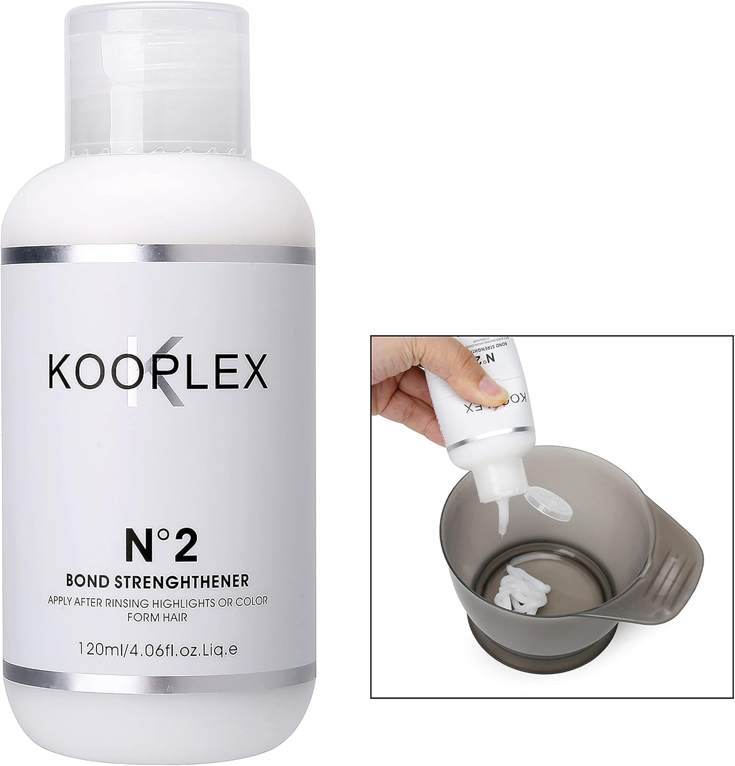 Kooplex Salon Bonding Treatment Kit for Bleaching and Colouring & Keratin Protection for All Hair Types, No1 (120Ml) & No2 (240Ml) image number 1