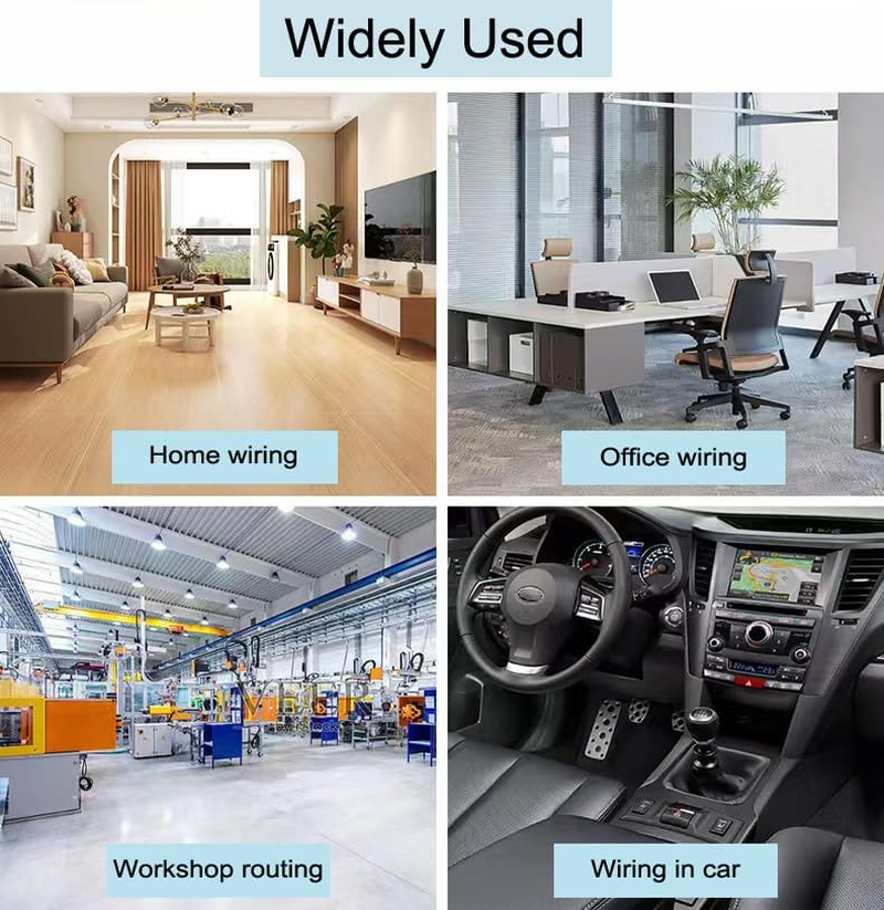 50Pcs Cable Clips with Strong Adhesive, Durable Wire Holder, Sturdy Cable Wire Organizer Clamp, Cable Cord Management, Suitable for Office, Home, Car and Workshop (Black) - White image number 4