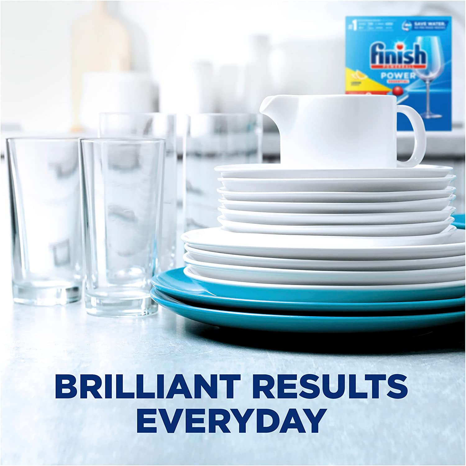 Finish Power Essential Dishwashing Tablets Lemon Sparkle 125 Pack image number 2