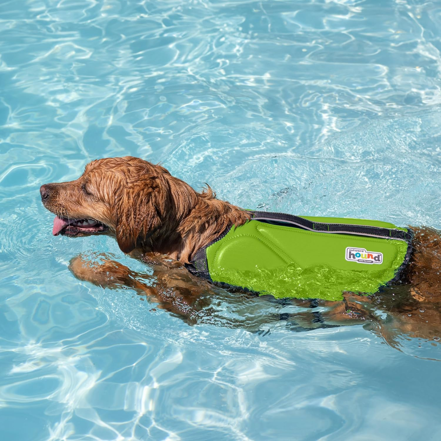 Outward Hound Dawson Swim Green Dog Life Jacket, XL image number 4