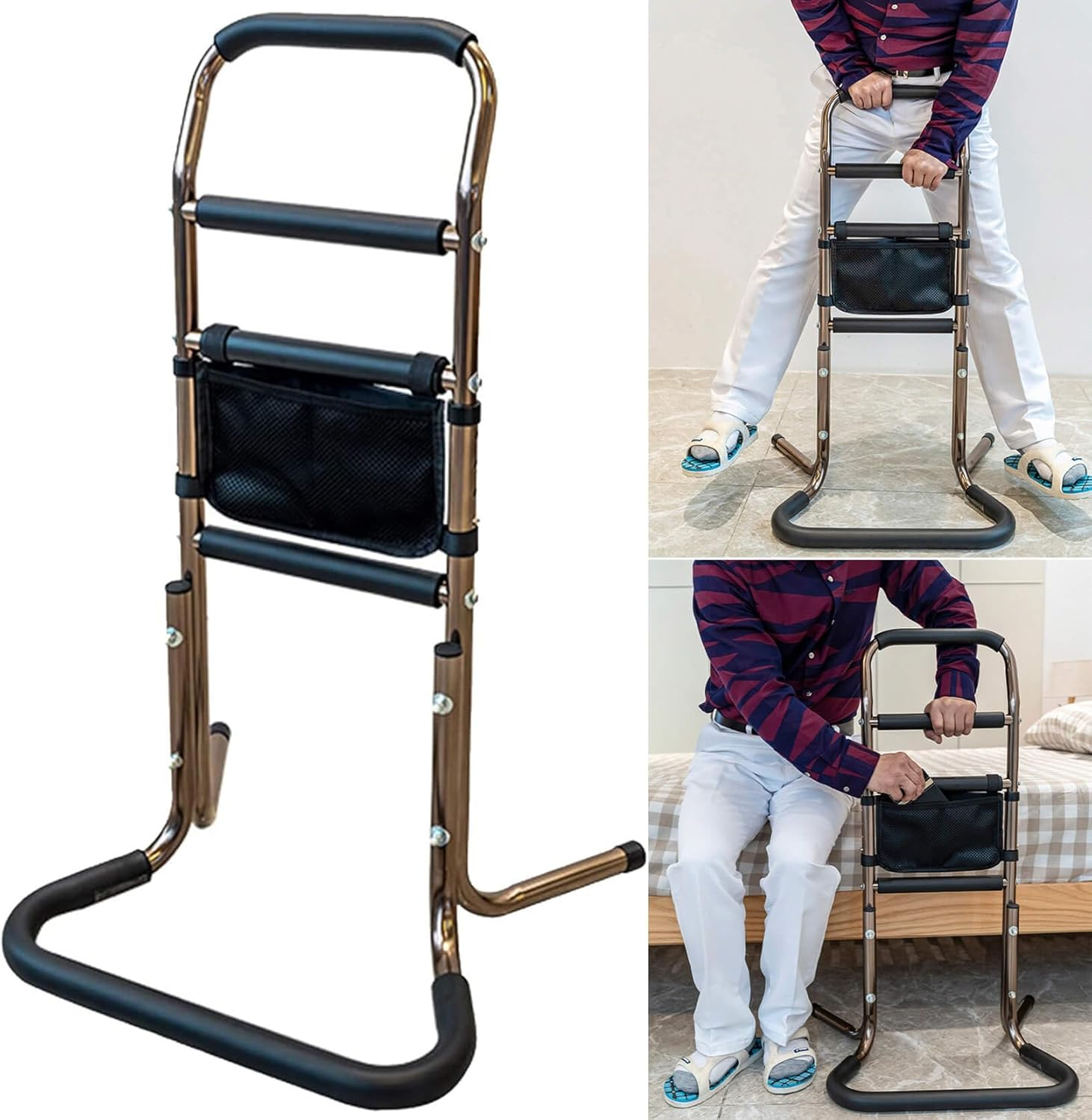 Lift Standing Aid Portable Rails, Sit to Stand Assistance for Elderly Adults Patient, Adjustable Height Safety Hand Rails Mobility Aid, Fall Protection for Disabled Pregnant image number 4