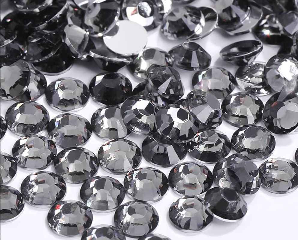 Yixinly Pack of 10000 SS12 3 Mm Rhinestones, Glitter Stones Nails, round Crystals Stones for Nails, DIY Crafts, Clothing, Mobile Phone Cases, Shoes, Bags (Grey)