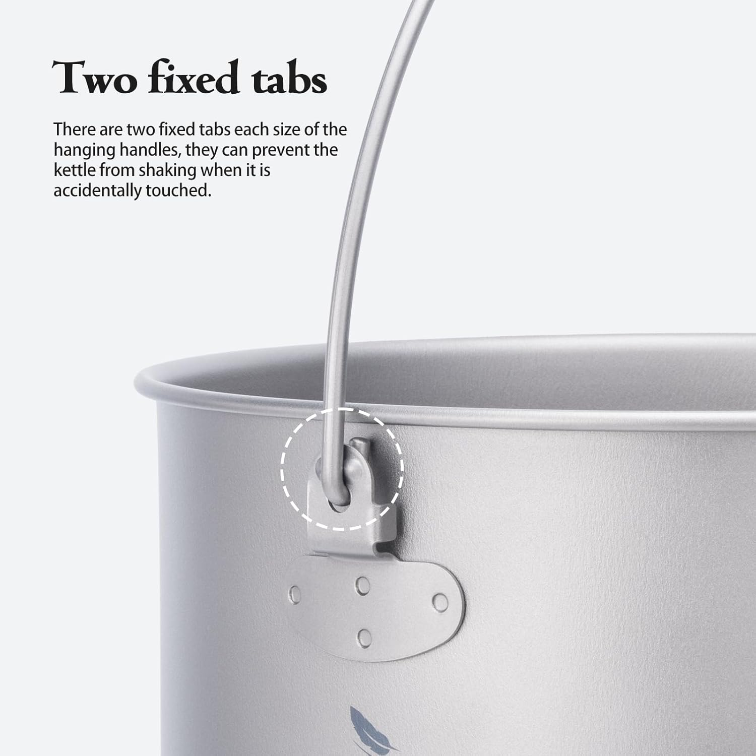 Boundless Voyage Camping Titanium Hanging Pot with Folding Handle Picnic Hiking Big Capacity Kettle Cookware 1.3L 1.95L 2.9L (Yti2043C-1300Ml) image number 3