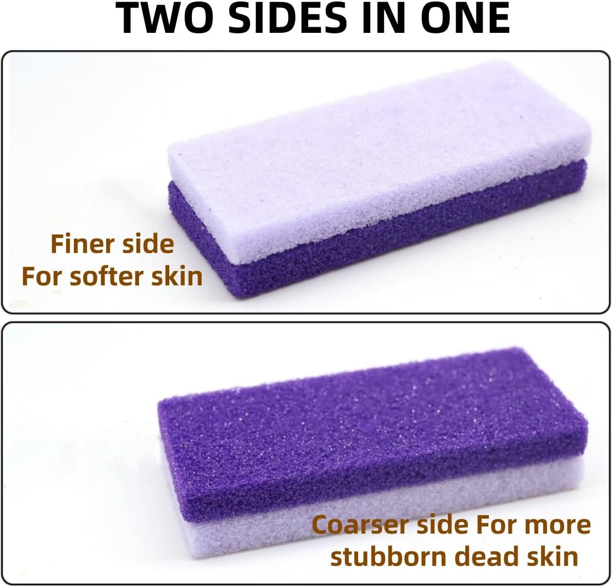 Ljxyloog 2Pcs Foot Care Exfoliator Pedicure Tool Foot Pumice Stone Block Remover Scrubber Dead Hard Skin Remover Cleaner Remover for Feet(Purple) image number 5