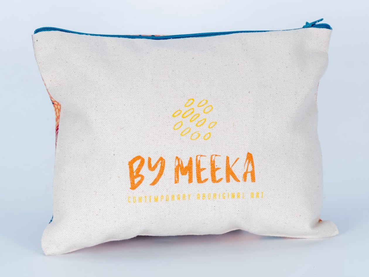 Ladies Makeup Bag, Cosmetic Bag, Purse - Aboriginal Art - Cotton - Gumnuts - Australia, Indigenous, Souvenir, Gift