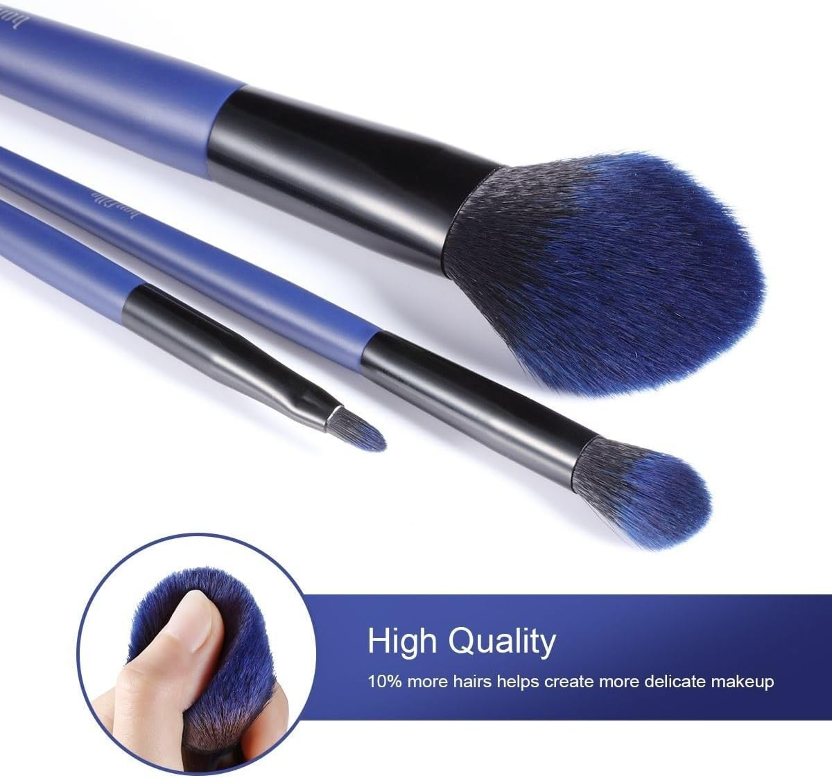 AUSWAY 7 Pcs Makeup Brushes Kit Cosmetic Eye Shadow Lip Liner Blending Beauty Set - Blue image number 3