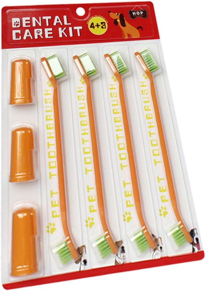 TEHAUX Dog Toothbrush Finger Kit Pet Tooth Cleaning Tool Cleaning Mouth Toothbrush for Small to Large Dogs Cats image number 2