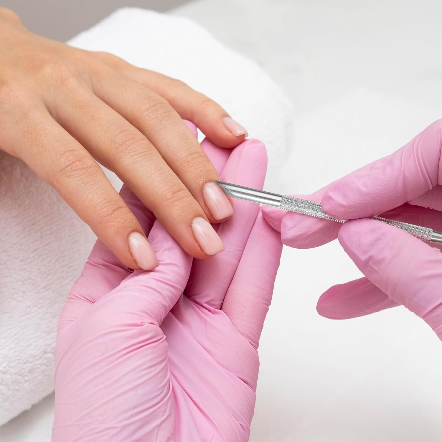 Qianyu Pack of 2 Professional Cuticle Pusher Gel Nail Polish Remover Kit Stainless Steel Nail Pusher Full Metal Cuticle Pusher for Manicure Pedicure Nail Cleaner Cuticle Remover (12.5 X 0.58 Cm) image number 1