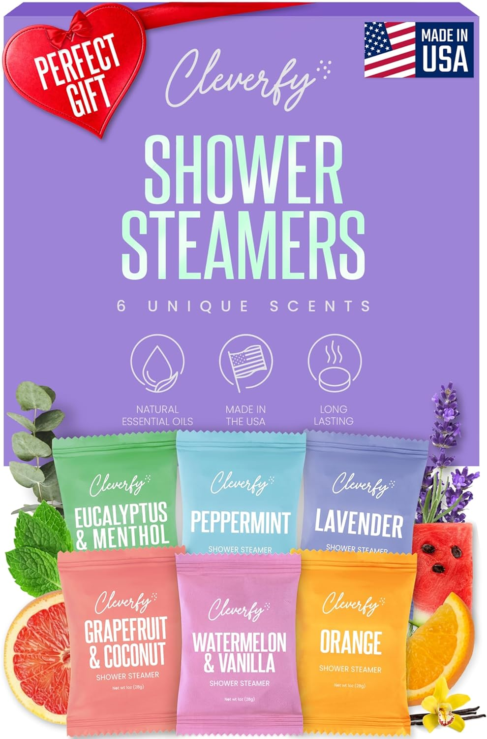 Cleverfy Shower Bombs - Set of 6 Pieces Aromatherapy Shower Steamers with Essential Oil - Our Shower Melts Work on the Same Principle as Vapor Bath and Shower Bombs Aromatherapy image number 1
