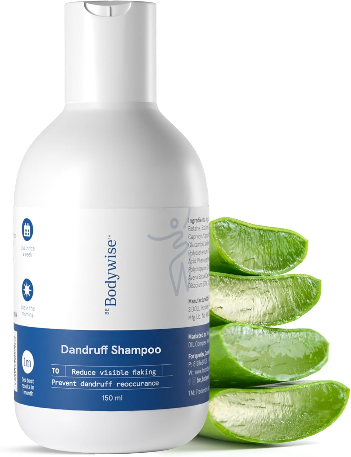Be Bodywise anti Dandruff Shampoo 150Ml | Ph 5.5 | Clinically Proven Actives with Citric Acid, Oat & Aloe Vera Extract | Paraben Free & Vegan image number 6