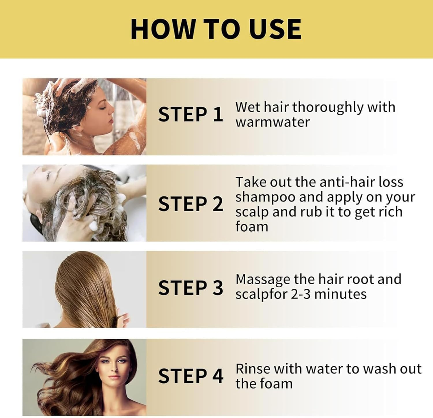 Hair Loss Shampoo 300Ml/10Oz Gentle Hair Regrowth Shampoos Oil Control & Scalp Care for Women & Men image number 6