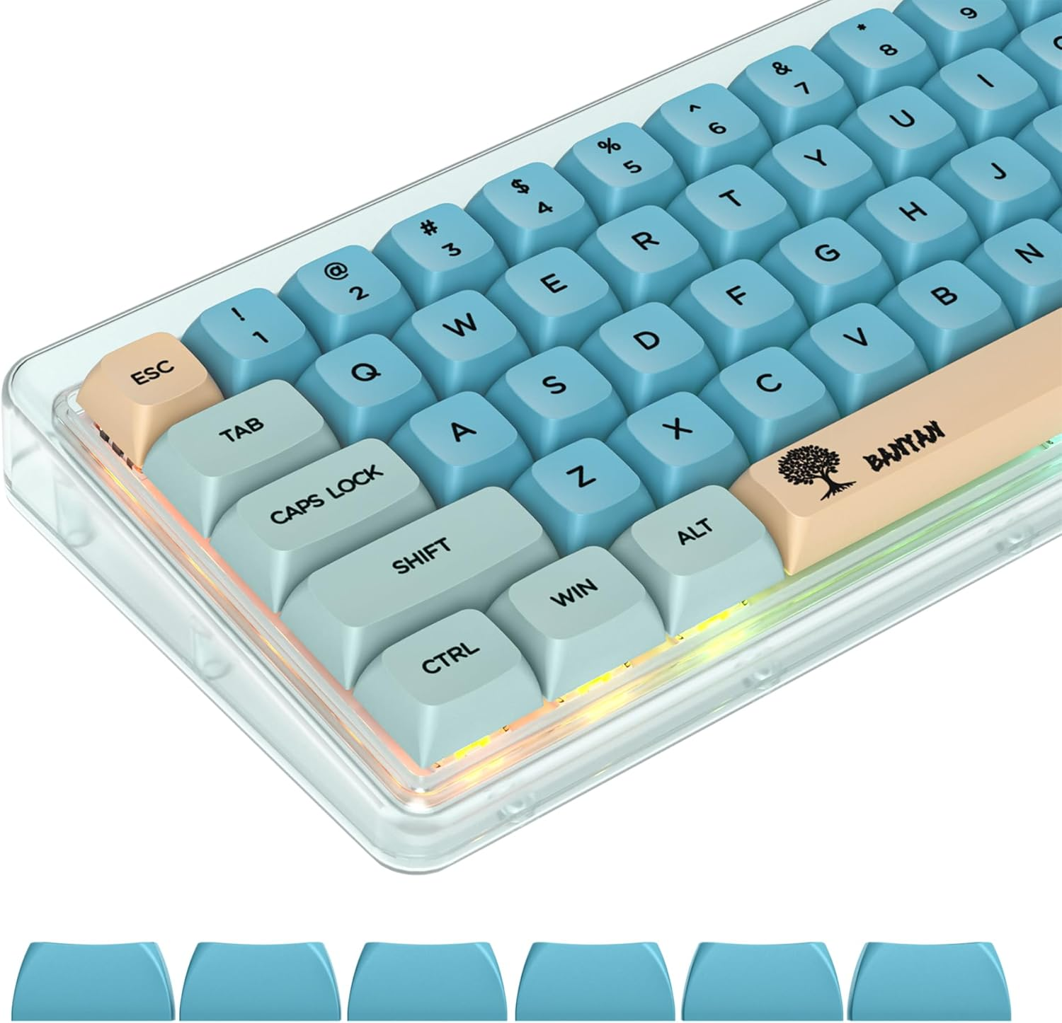 GTSP XDA Honey Milk Keycaps PBT Japanese Bee Keycap 140-Key Set for Cherry MX Covers Fullsize 60% 65% 75% Keyboard（Xda/Honey Milk）