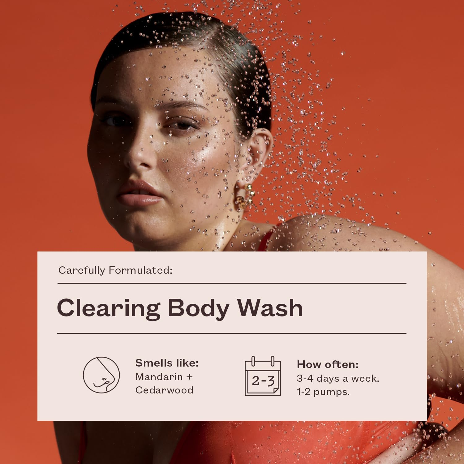 Everyday by Frank Body Clearing Body Wash | with Salicylic Acid to Exfoliate Dead Skin, Remove Excess Oil and Fight Black & White Heads| Vegan & Cruelty Free | Mandarin & Cedarwood Scent | 360Ml image number 3
