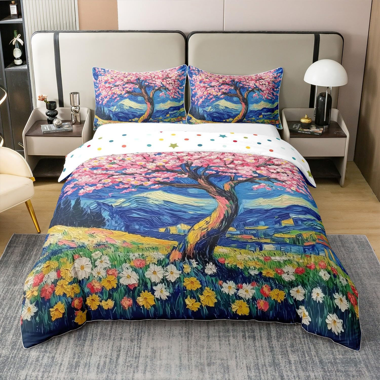 3D Dragon 100% Cotton Duvet Cover, 135 X 200 Cm, Decor, Magic Fantasy Animal Bed Linen Set for Children, Teens, Adults, Japanese Floral Comforter Cover, Dreamlike Galaxy Sky Bed Set with 1 Pillowcase