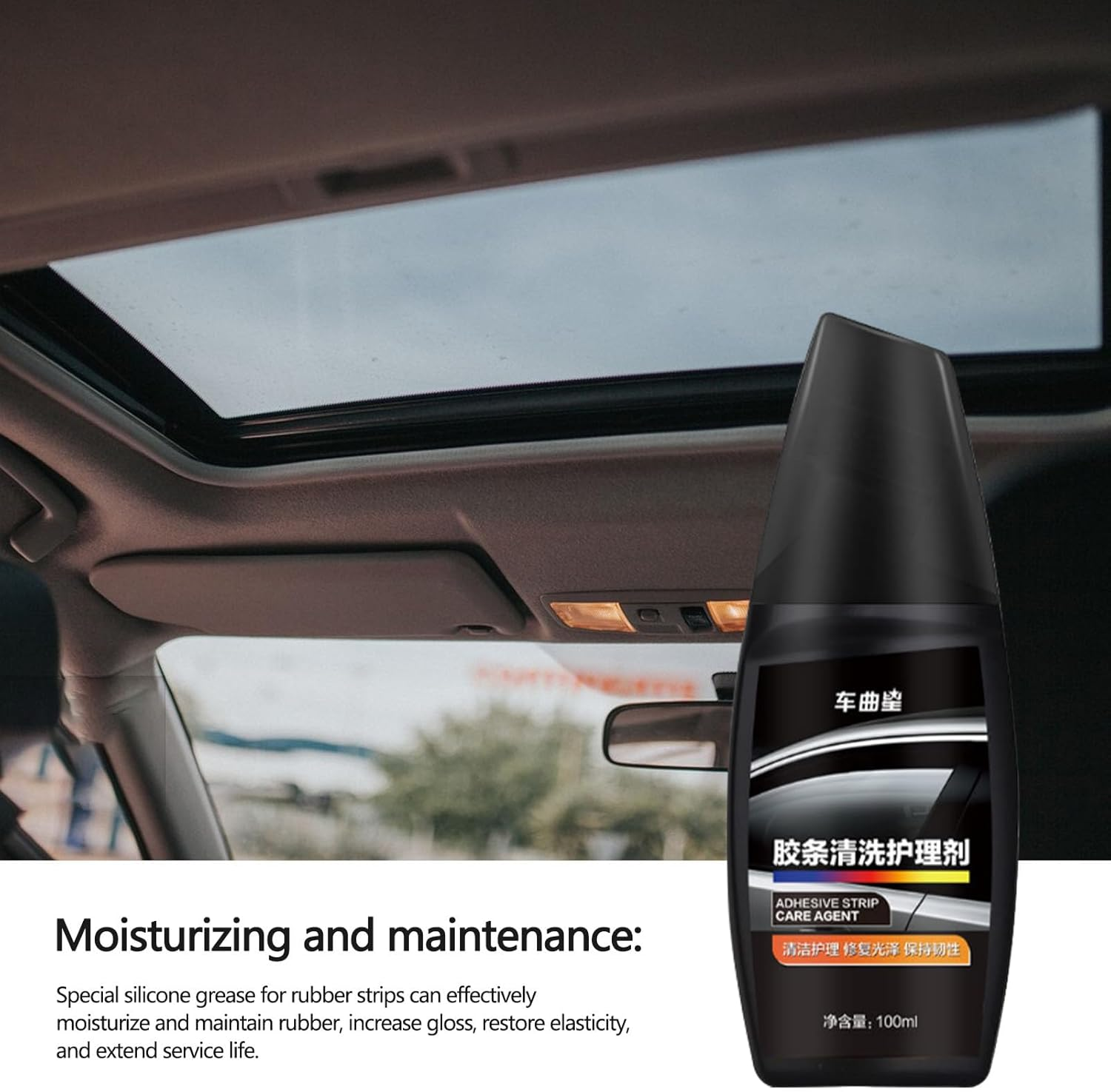 Rubber Seal Conditioner Spray,Car Lubricant Agent and Seal Strip Conditioner | Automotive Grease, Silicone Lubricant Spray, Multi-Purpose for Trunks, Rubber Seal, Window Helves image number 3