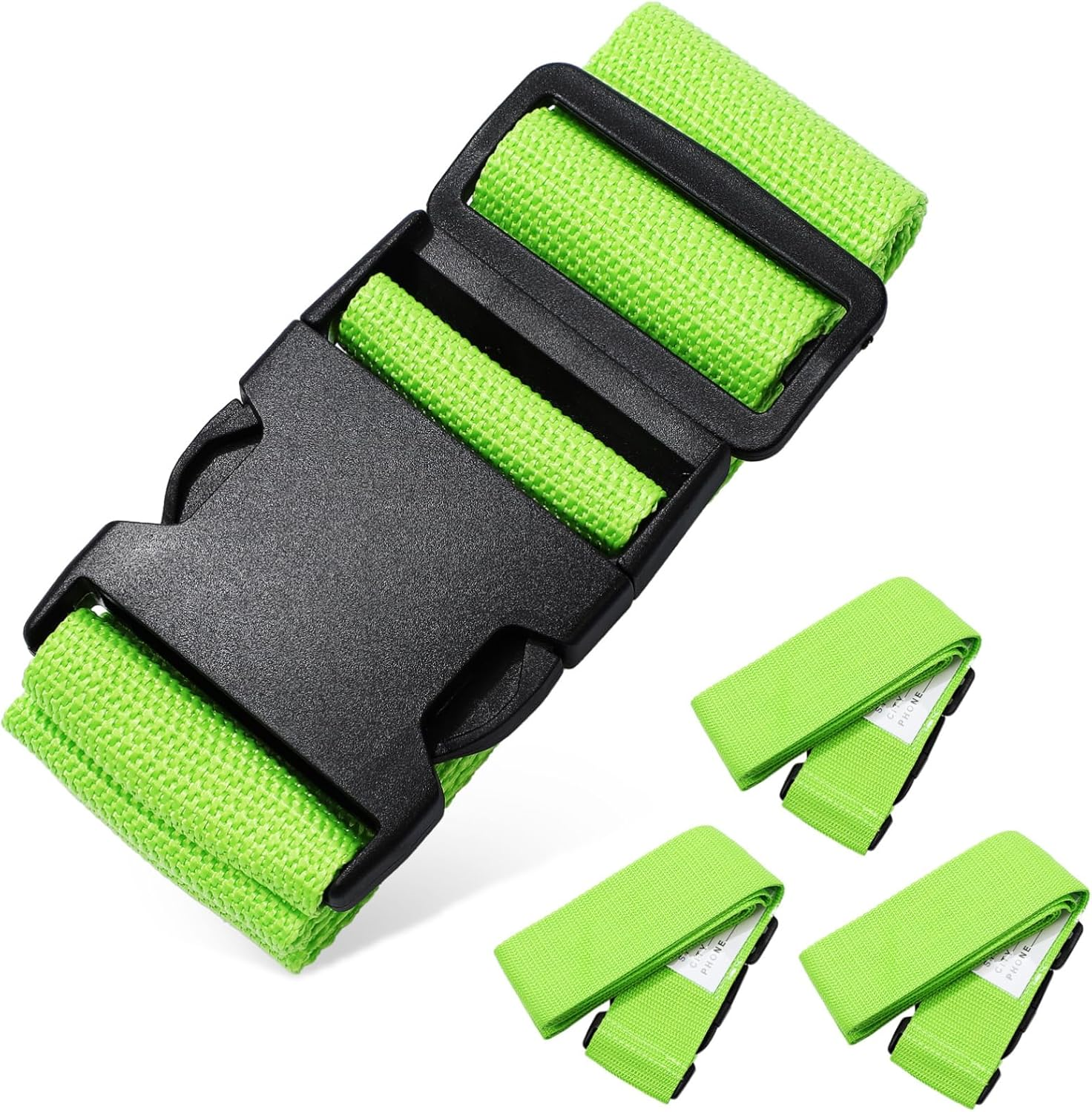 LIGHTAOTAO 4Pcs Luggage Straps Luggage Strap for Bag Adjustable Accessory Suitcases Stretchy Carry Travel Webbing Small Polypropylene Green image number 1