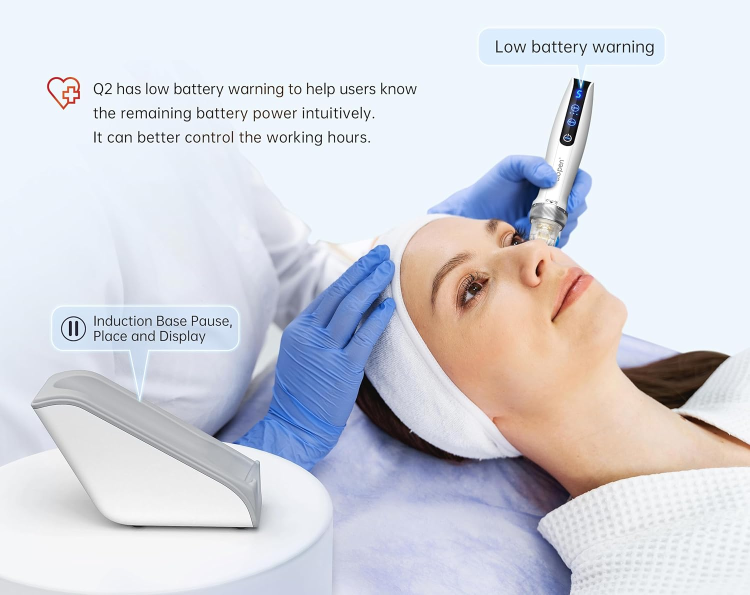 Pen Microneedling Bio-Q2 Professional Wireless Derma a Carica Automatica - Amazing Skin Pen per Viso E Corpo Con 6 Cartucce Da 0.25 Mm (2 X 9 Pin + 2 X 25 Pin + 2 X 14 Pin) image number 5