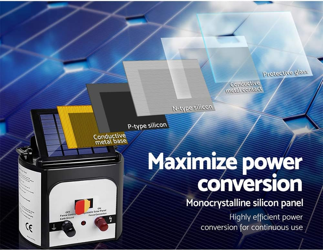 GIANTZ Fence Energiser 8Km Solar Powered Electric 500M Poly Wire Insulator Farm image number 3