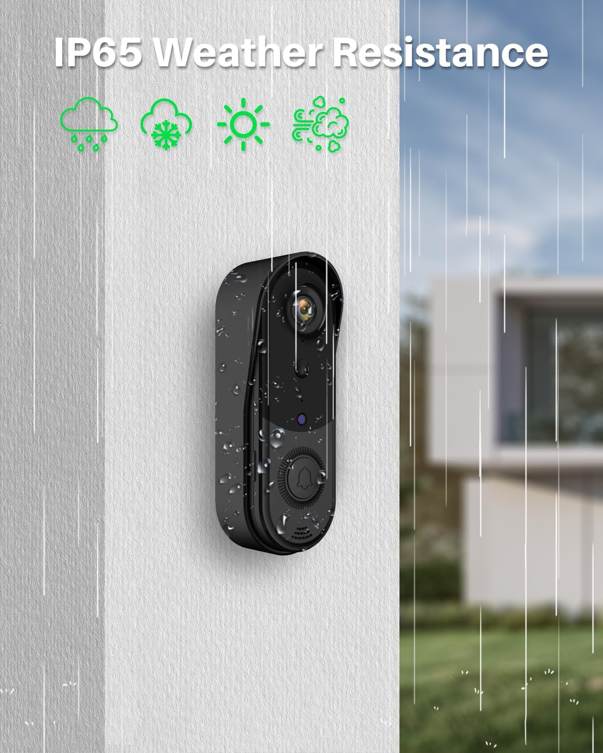 FHD Video Doorbell Camera with 32 GB SD Card, Wireless Doorbell Camera Outdoor, No Monthly Fee, Indoor Chime, 2.4G Wifi, IP65 Waterproof, Night Vision, Ai Human Detection, SD Card/Free Cloud Storage image number 4