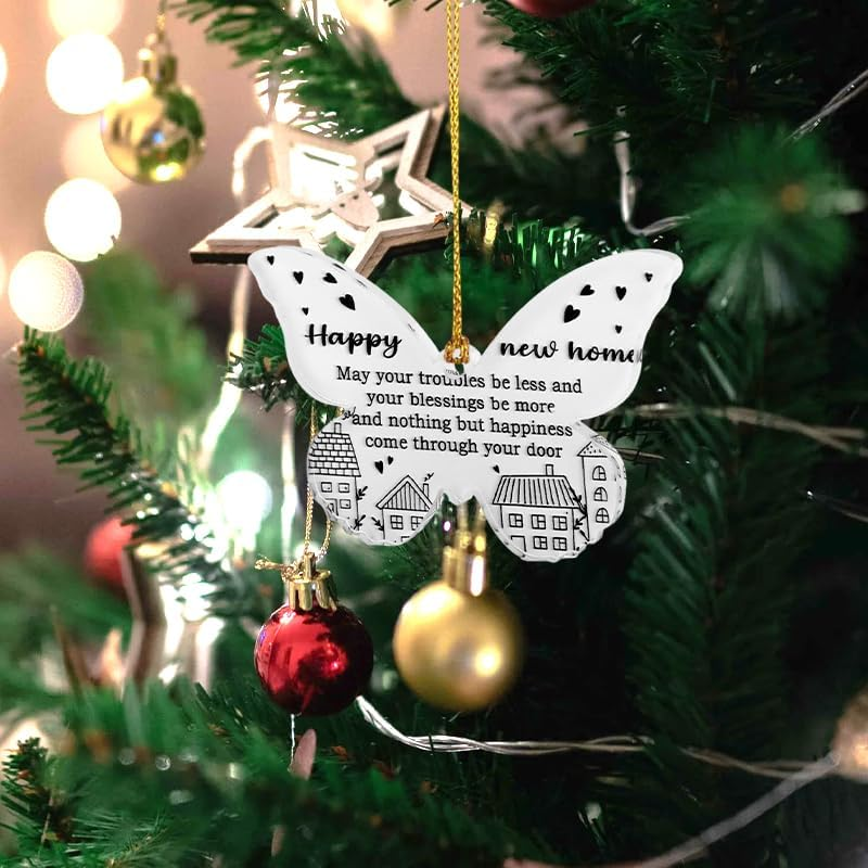 Happy New Home Ornament Housewarming Gifts for Couples Newlyweds New Apartment Christmas Ornament House Blessing Gifts Home Owners Gift Ideas Holiday Housewarming Ornament Gift House Warming Presents image number 1