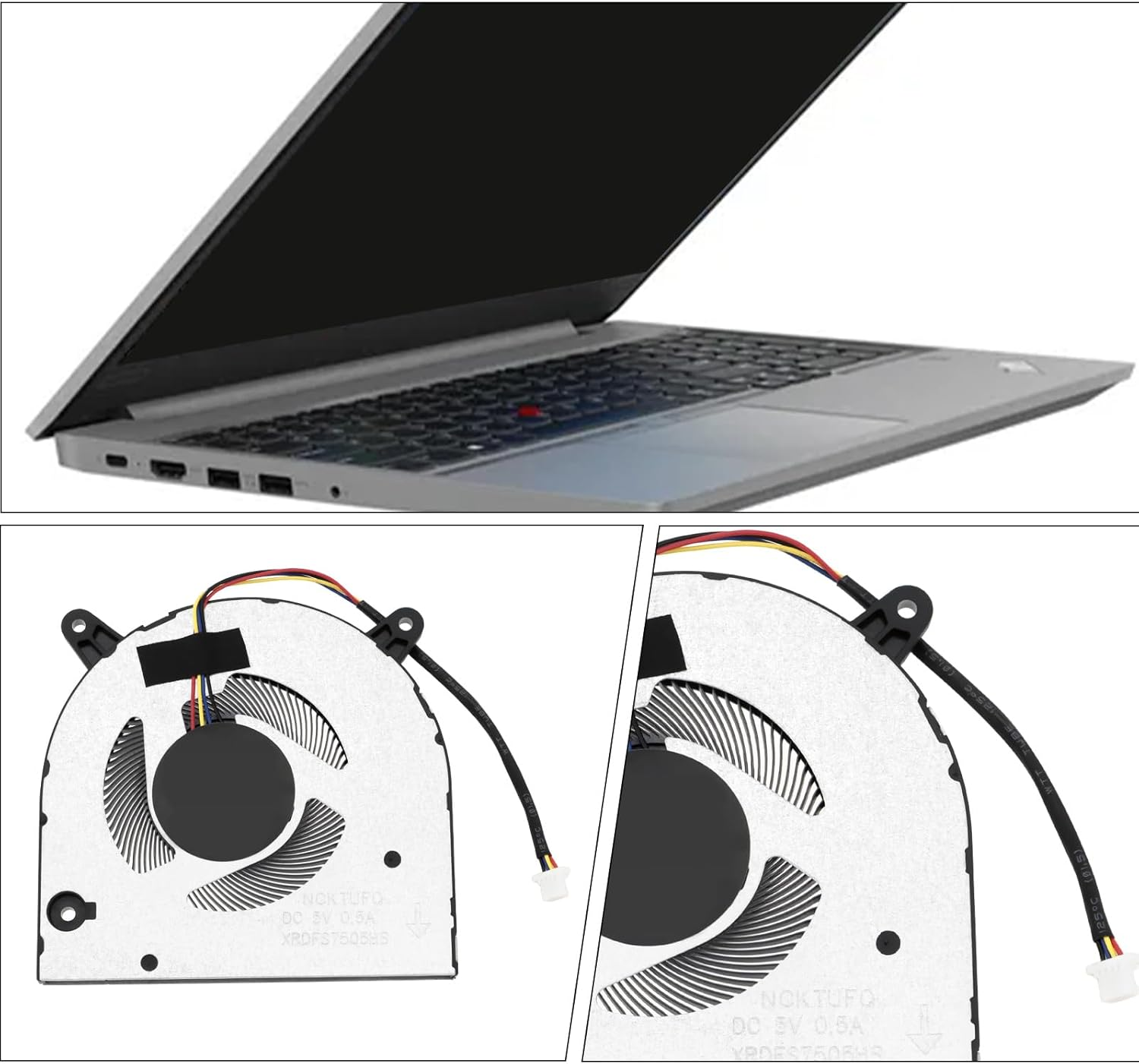 Create Idea 1Pc DC5V 0.50A 4-Pin Laptop CPU Cooling Fan Laptop Radiator Compatible with LGA 1155 Socket H2 BF07505H05FP Notebook Heatsink Part image number 3