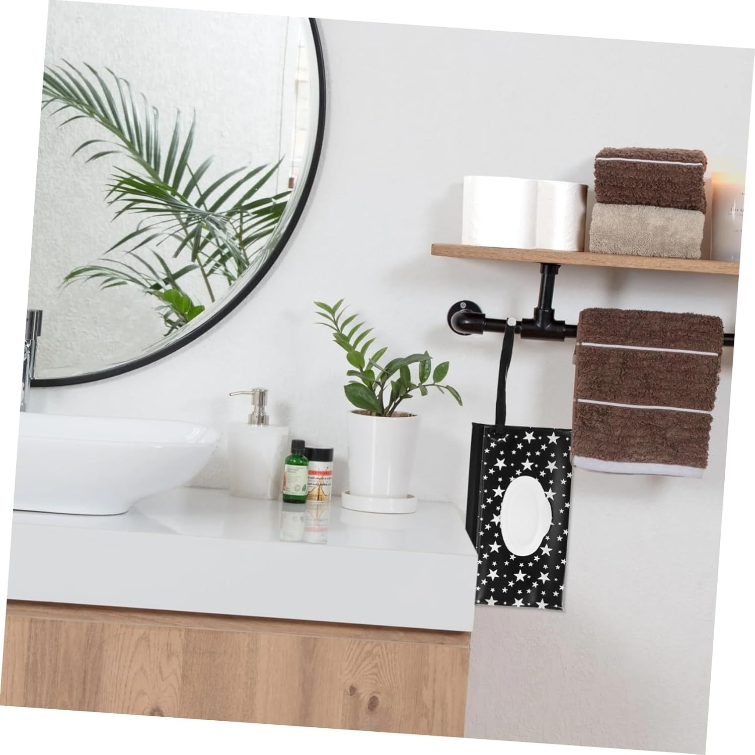 2Pcs Reusable Wipe Dispenser Bag Portable Tissue Holder Flip Lid for Home Travel image number 1