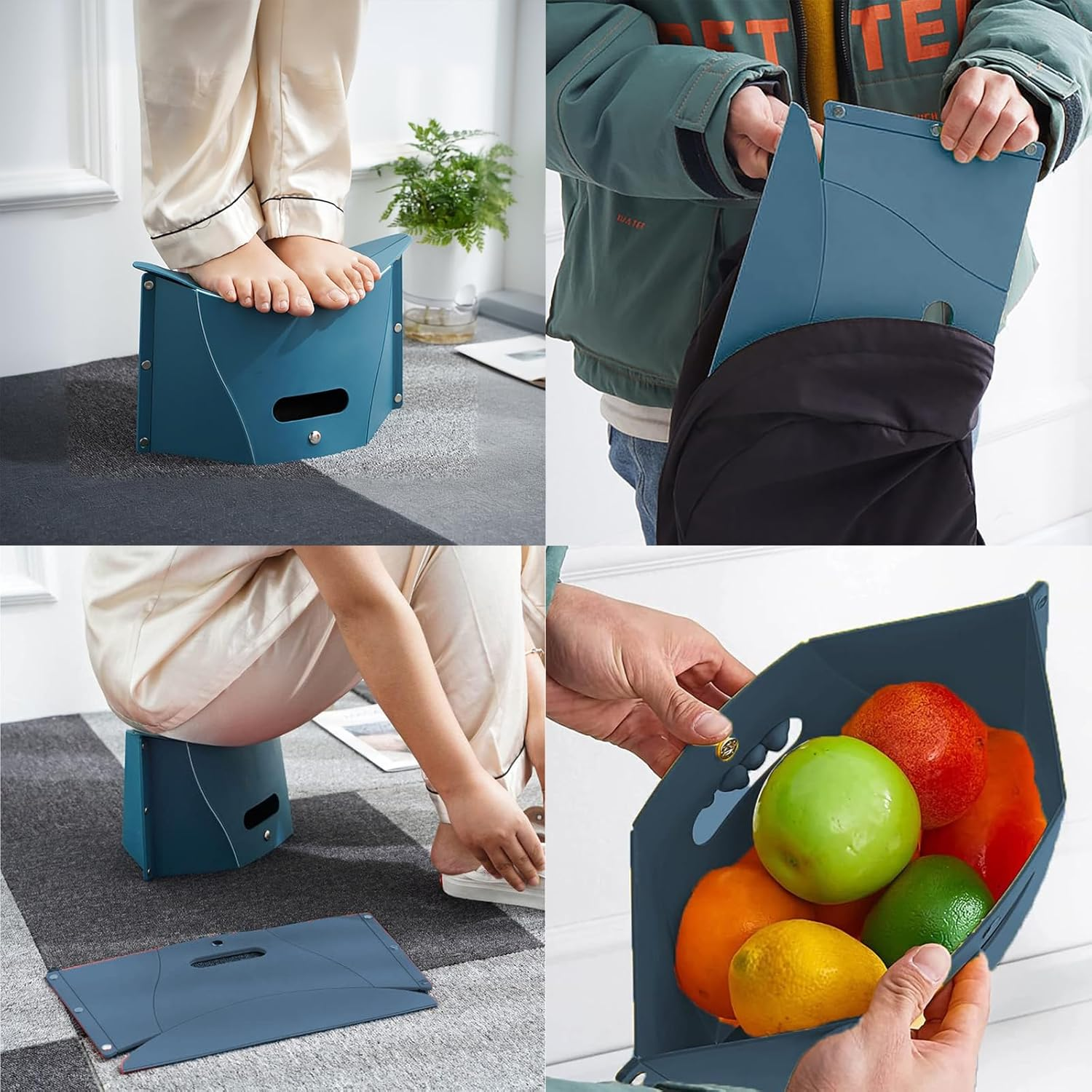 Ultralight Folding Portable Camping and Hiking Stool - Lightweight Collapsible Mini Travel Chair for Outdoor, BBQ, and Subway Gatherings - Compact Blue Design image number 1